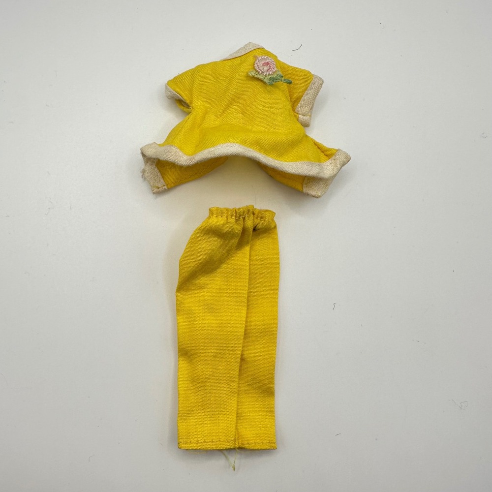 VTG Starlet Dot Fastener Clone Tutti Doll Yellow Outfit Top Pants Floral Set